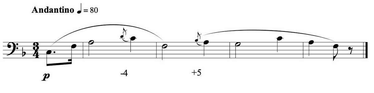Example 10: Bordogni/Rochut Etude No. 2 (using alternates for grace notes)