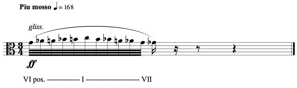 Example 12: Stravinsky Firebird Suite (1919) (with Stravinsky's slide markings)